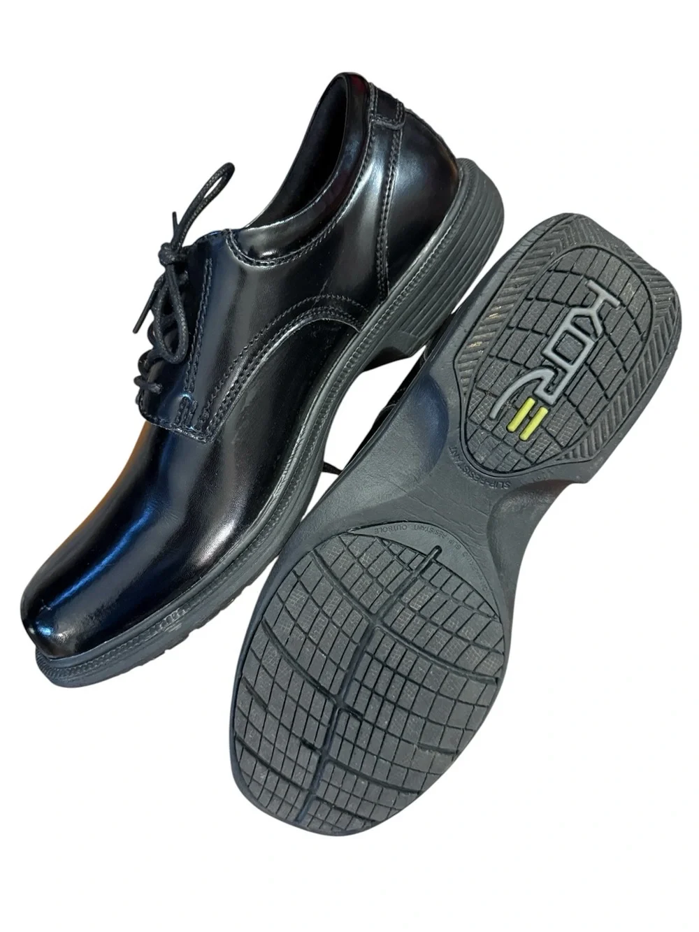 Nunn Bush Kore Comfort Black Patent Leather Oxford Shoes Slip Resistant 11M Work